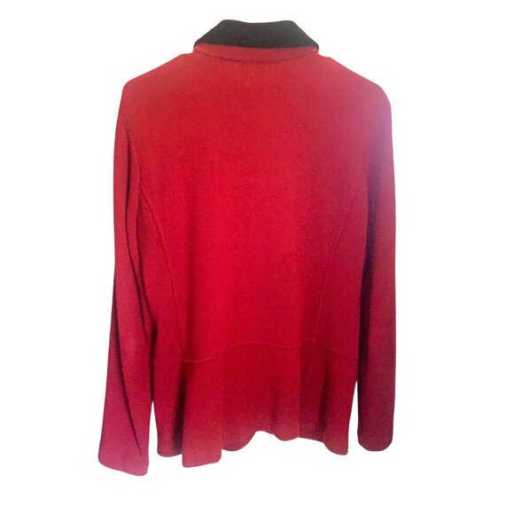 VTG LRL Sweater Blazer Red Military-Style Velvet Collar Gold Buttons L Preppy - Picture 11 of 14